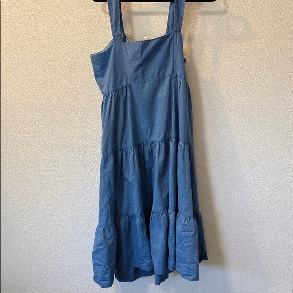 Madewell Blue Tiered Midi Dress - Picture 3 of 4